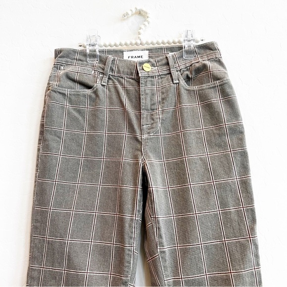 FRAME Denim Women's Le High Skinny Crop Jeans Windowpane Plaid 25 - Picture 3 of 8